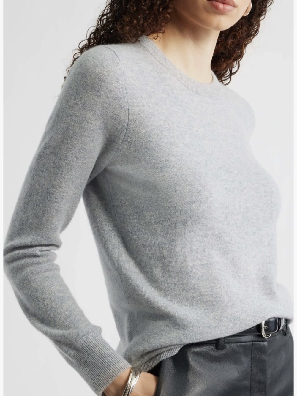 Nordstrom 100% Cashmere Sweater Women's Size X-Small Gray Long Sleeve Pullover
